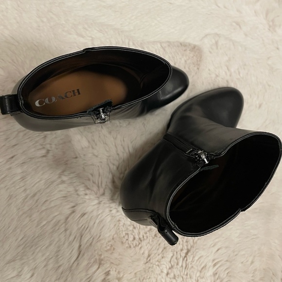 COACH Calf Leather Black “Jemma” Ankle Booties - Sz 7 - Picture 7 of 8